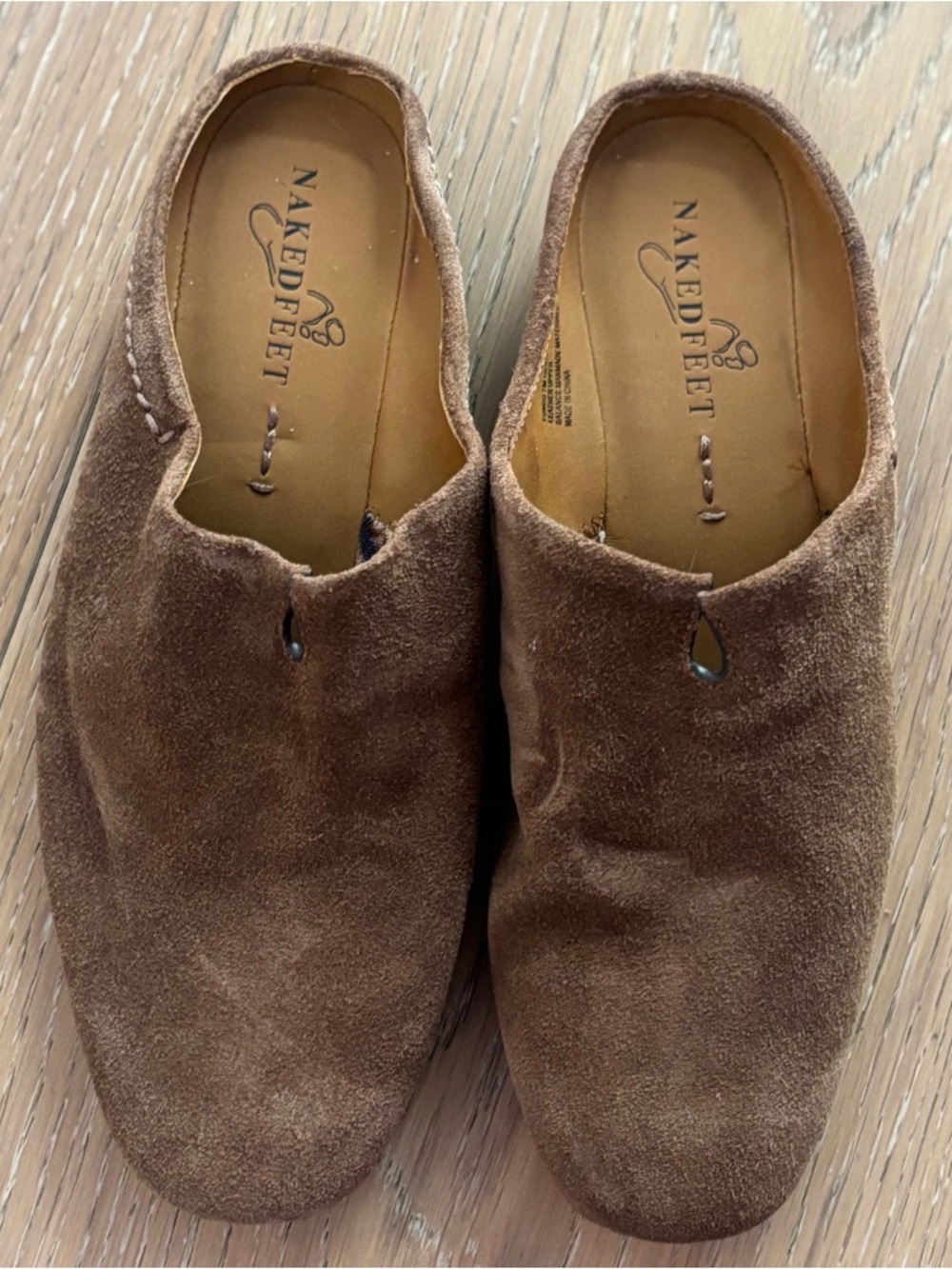 Naked Feet Brown Suede Slip-On Mules